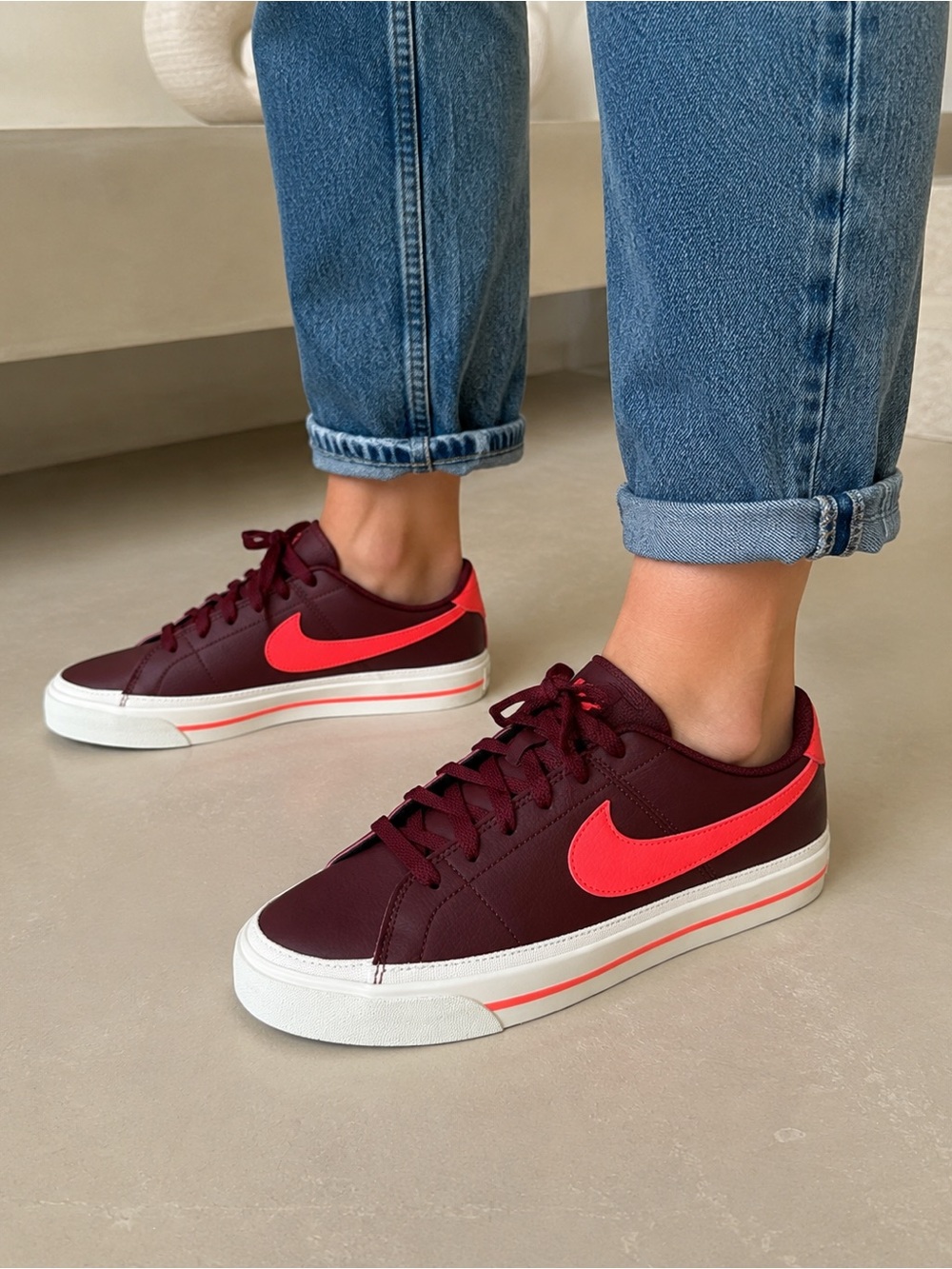 Nike Court Legacy Next Nature Dark Red Bright Crimson Sneakers NWT Size 9.5
